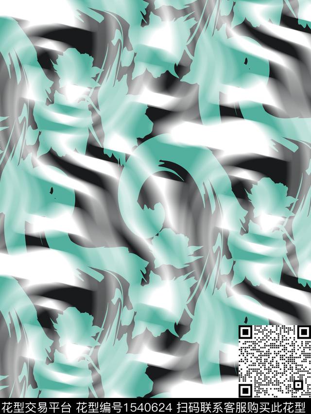 扭曲迷幻65·2.jpg - 1540624 - 抽象 迷幻 波浪纹 - 数码印花花型 － 男装花型设计 － 瓦栏