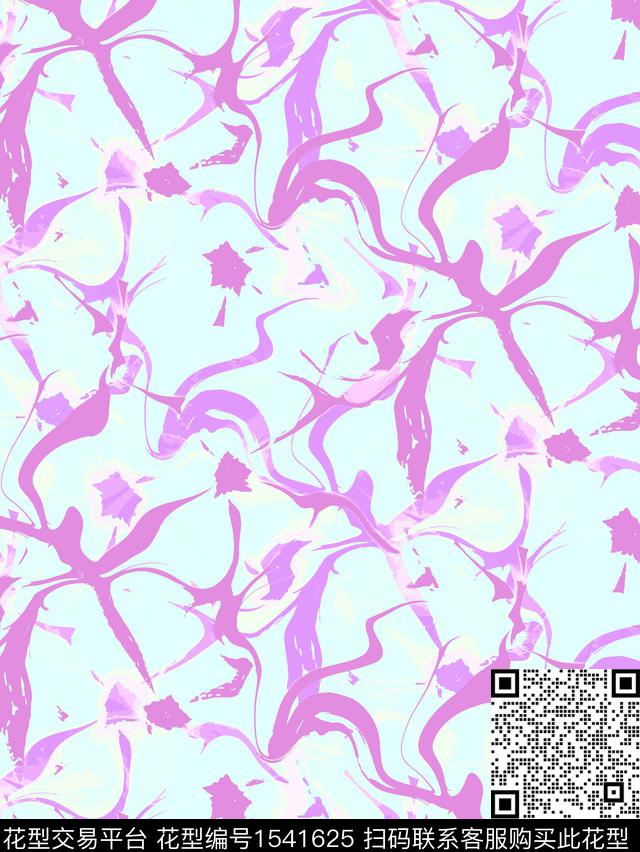 男装泳装抽象数码印花花型下载（图片编号: 1541625） - 瓦栏（Walan）