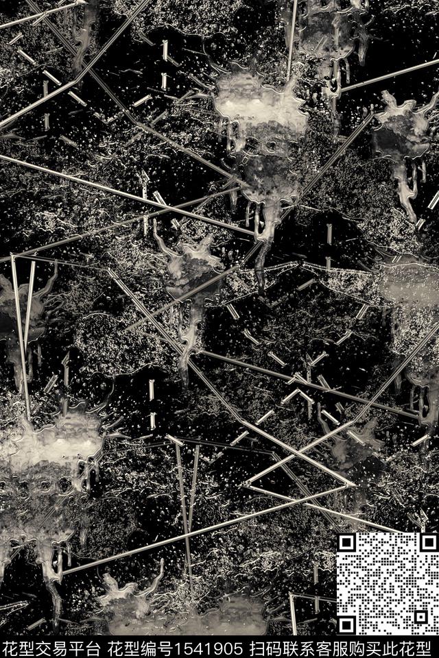 抽象肌理线条数码印花花型下载（图片编号: 1541905） - 瓦栏（Walan）