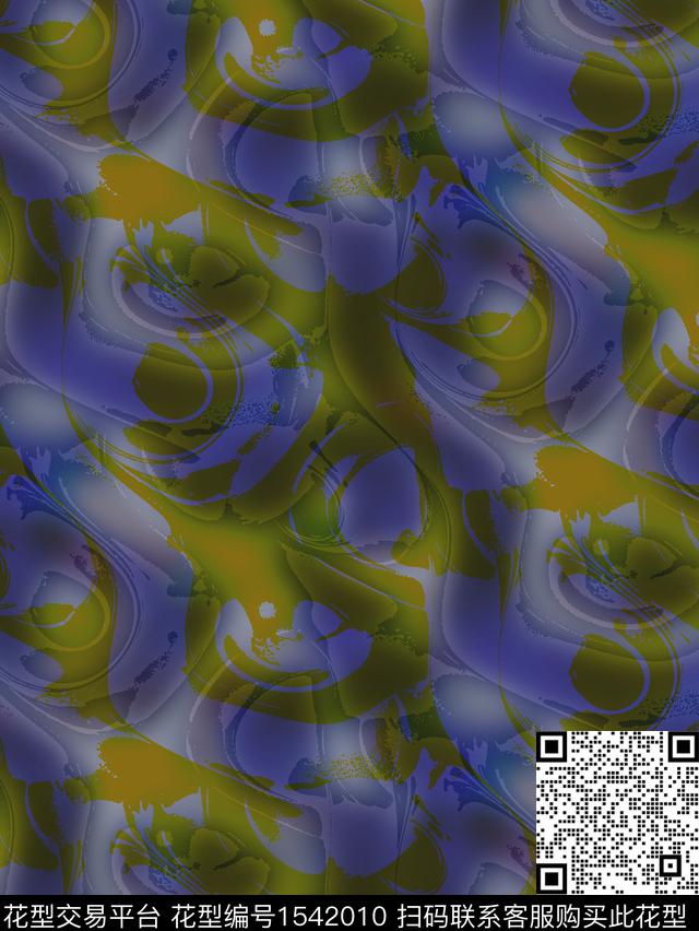 魔幻621·2.jpg - 1542010 - 抽象 创意 迷幻 - 数码印花花型 － 男装花型设计 － 瓦栏