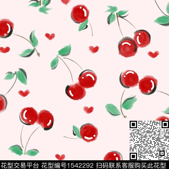 趣味樱桃小碎花数码印花花型下载（图片编号: 1542292） - 瓦栏（Walan）