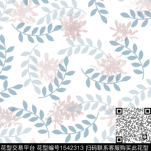叶子清爽女装传统印花花型下载（图片编号: 1542313） - 瓦栏（Walan）