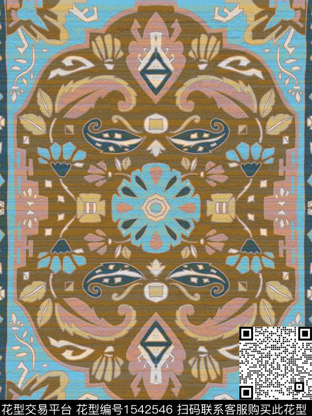 ZZ203.jpg - 1542546 - 纹理 民族风 地毯 - 数码印花花型 － 其他花型设计 － 瓦栏