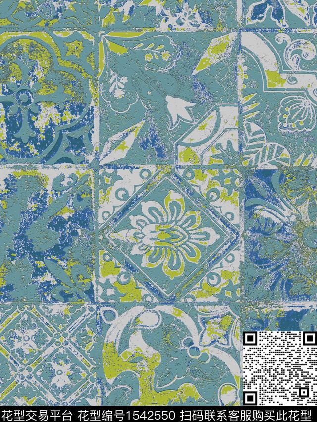 ZZ222 var.jpg - 1542550 - 纹理 民族风 地毯 - 数码印花花型 － 其他花型设计 － 瓦栏