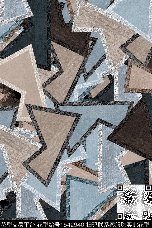 几何休闲肌理数码印花花型下载（图片编号: 1542940） - 瓦栏（Walan）