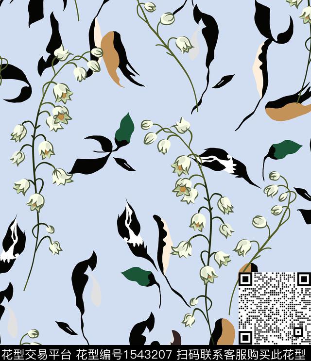 女装花卉连衣裙数码印花花型下载（图片编号: 1543207） - 瓦栏（Walan）