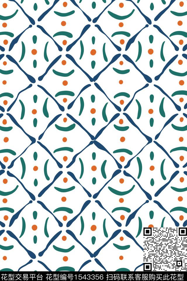 线条几何简约数码印花花型下载（图片编号: 1543356） - 瓦栏（Walan）