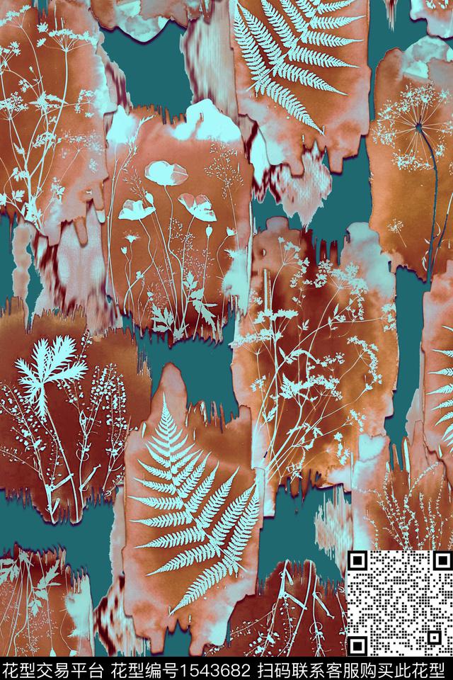 肌理抽象油画笔触数码印花花型下载（图片编号: 1543682） - 瓦栏（Walan）