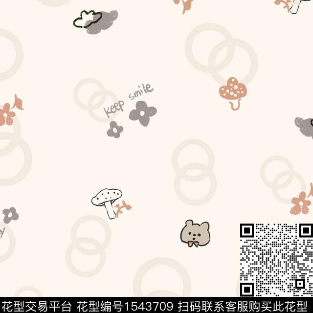 可爱手绘卡通动物数码印花花型下载（图片编号: 1543709） - 瓦栏（Walan）