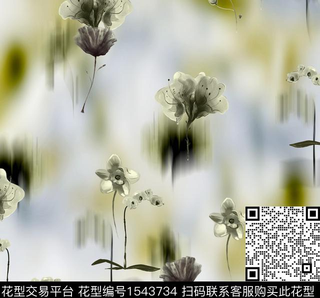 女装花卉连衣裙数码印花花型下载（图片编号: 1543734） - 瓦栏（Walan）