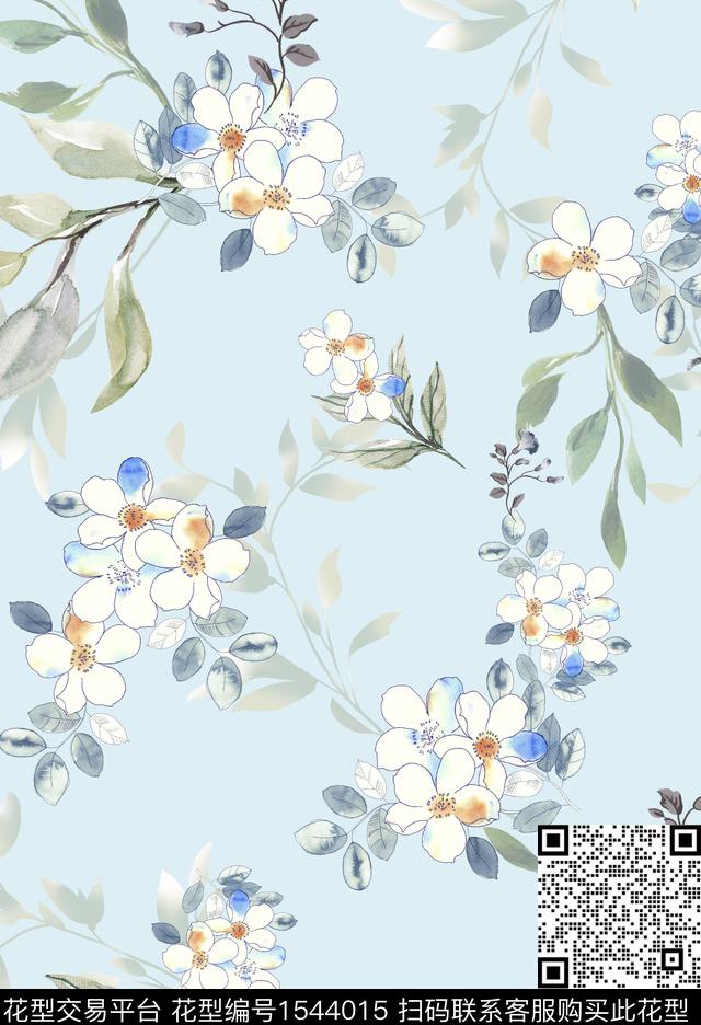 女装花卉连衣裙数码印花花型下载（图片编号: 1544015） - 瓦栏（Walan）