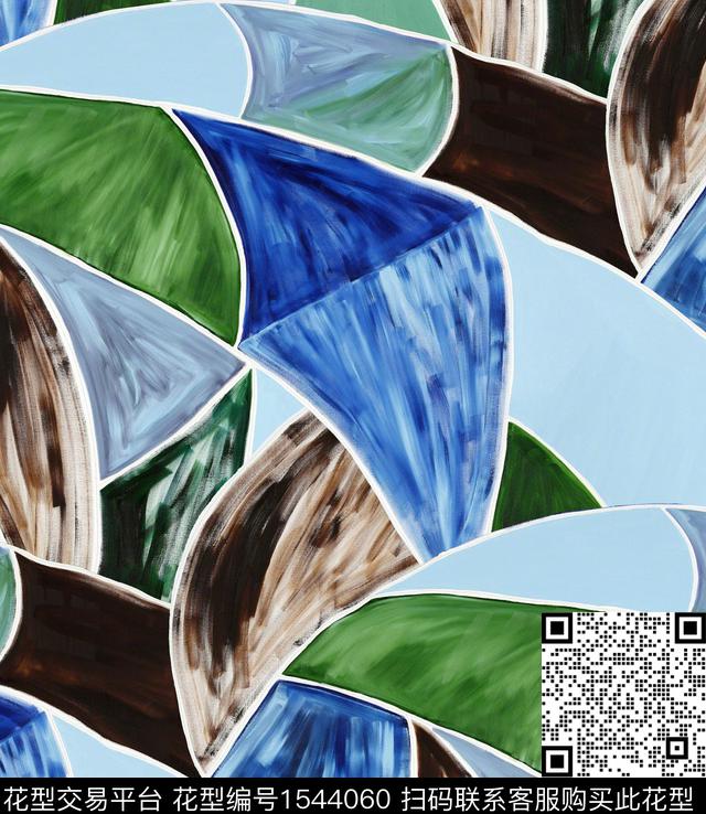 R2306086.jpg - 1544060 - 抽象 手绘迷彩 艺术格纹 - 数码印花花型 － 男装花型设计 － 瓦栏