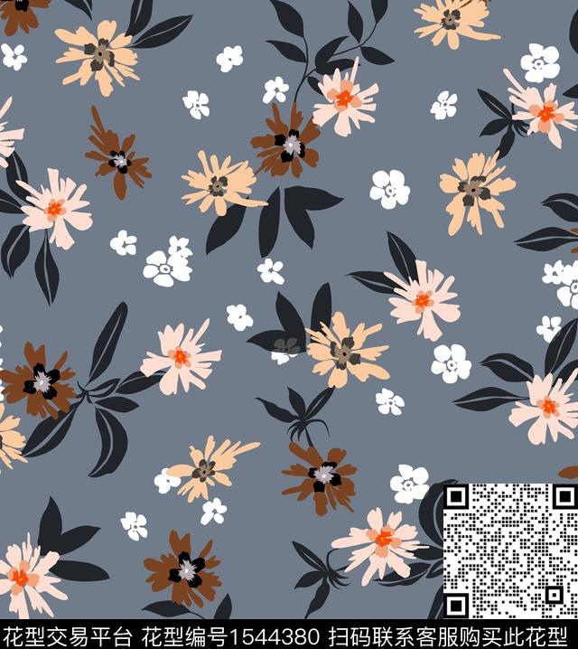女装花卉连衣裙数码印花花型下载（图片编号: 1544380） - 瓦栏（Walan）