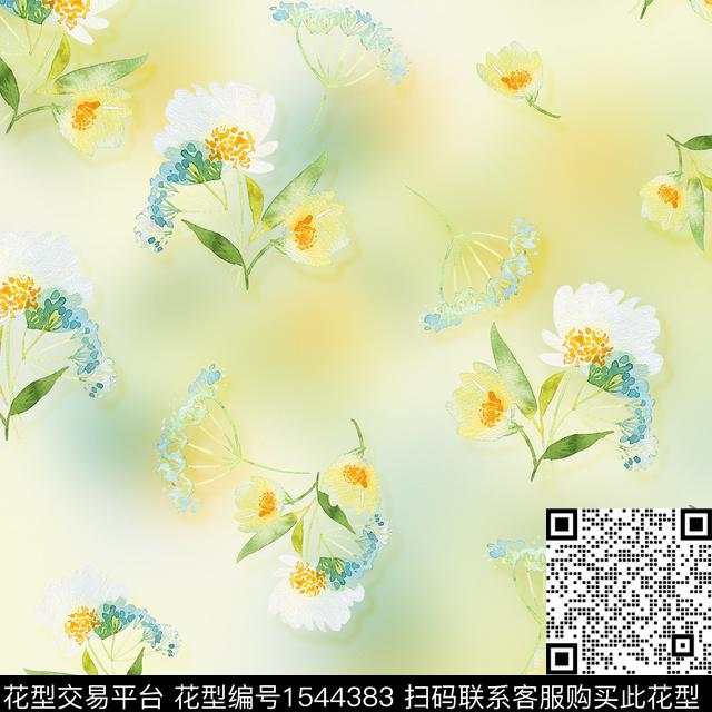 女装渐变小碎花数码印花花型下载（图片编号: 1544383） - 瓦栏（Walan）