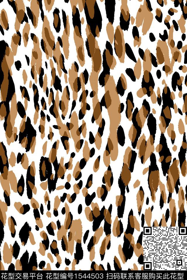Z14264.jpg - 1544503 - 动物纹 笔触 豹纹 - 数码印花花型 － 女装花型设计 － 瓦栏