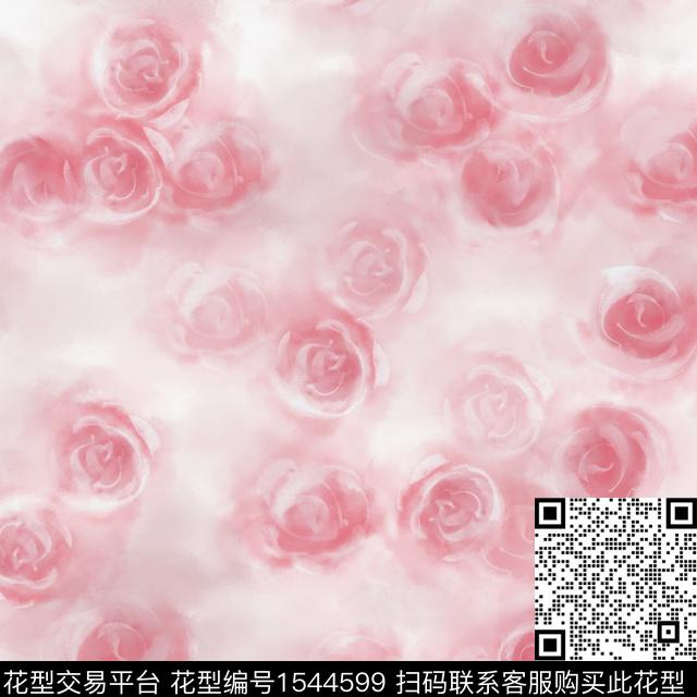 花卉朦胧小碎花数码印花花型下载（图片编号: 1544599） - 瓦栏（Walan）