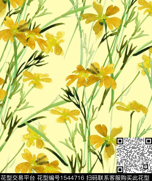 dsf.jpg - 1544716 - 水彩 花卉 数码花型 - 数码印花花型 － 女装花型设计 － 瓦栏