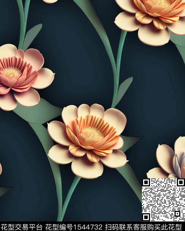 W015.jpg - 1544732 - 大花 花卉 立体花卉 - 数码印花花型 － 女装花型设计 － 瓦栏