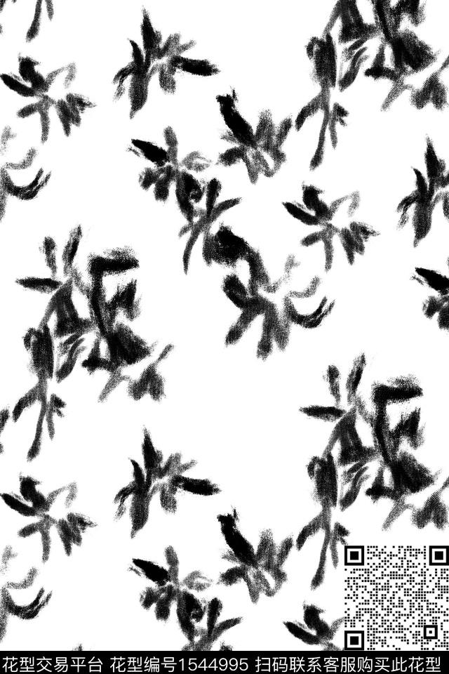 花卉肌理笔触数码印花花型下载（图片编号: 1544995） - 瓦栏（Walan）