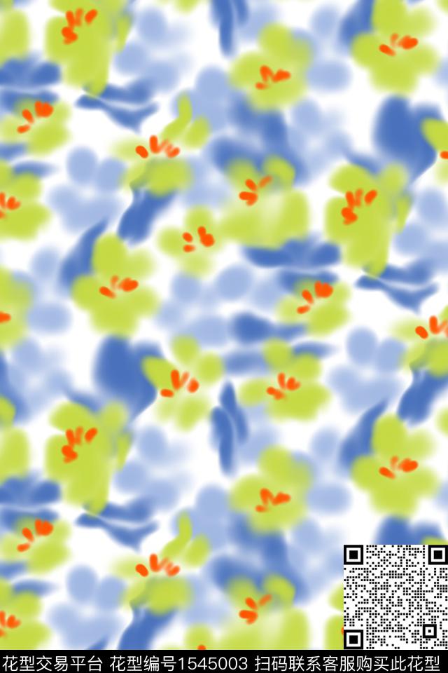 花卉小碎花水彩数码印花花型下载（图片编号: 1545003） - 瓦栏（Walan）