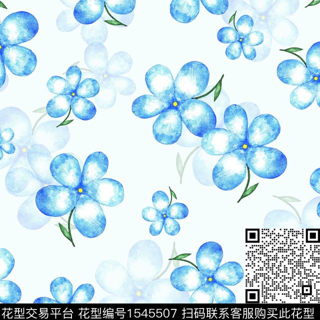小清新创意小花数码印花花型下载（图片编号: 1545507） - 瓦栏（Walan）