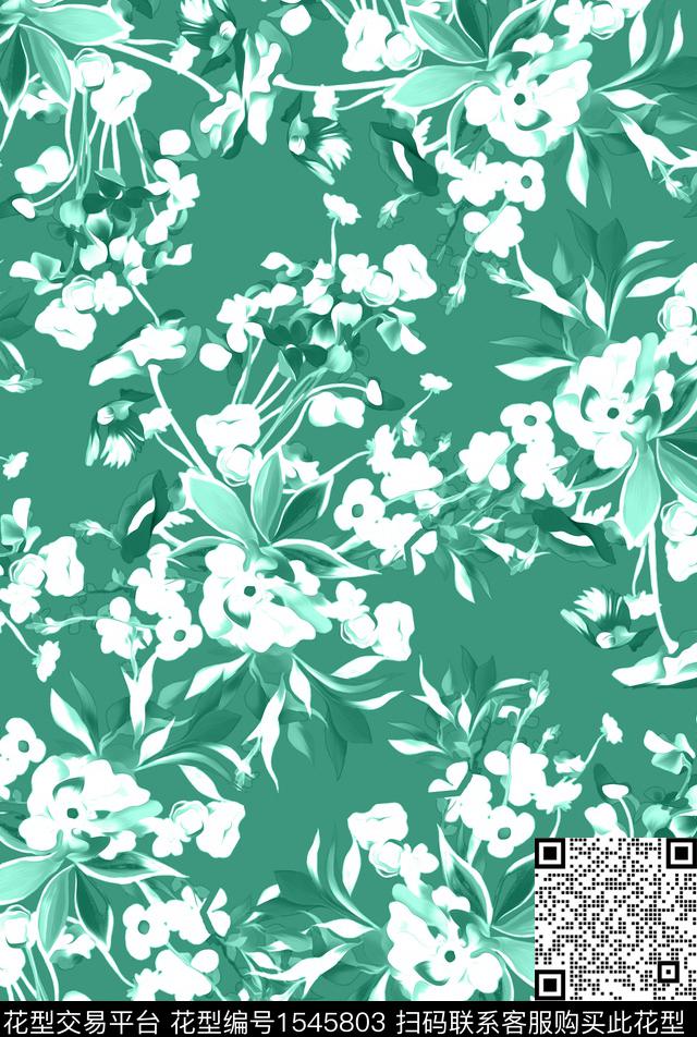 916-3.jpg - 1545803 - 绿植树叶 小碎花 花卉 - 数码印花花型 － 女装花型设计 － 瓦栏