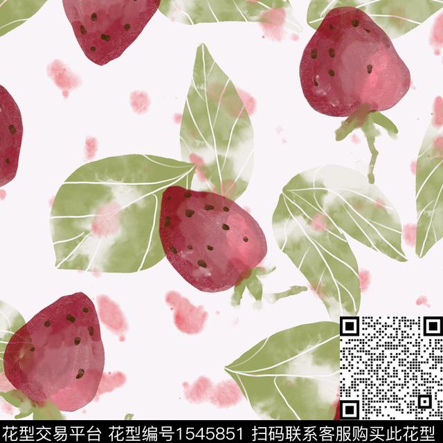 水果草莓连衣裙数码印花花型下载（图片编号: 1545851） - 瓦栏（Walan）
