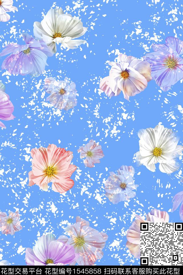 花卉底纹女装数码印花花型下载（图片编号: 1545858） - 瓦栏（Walan）