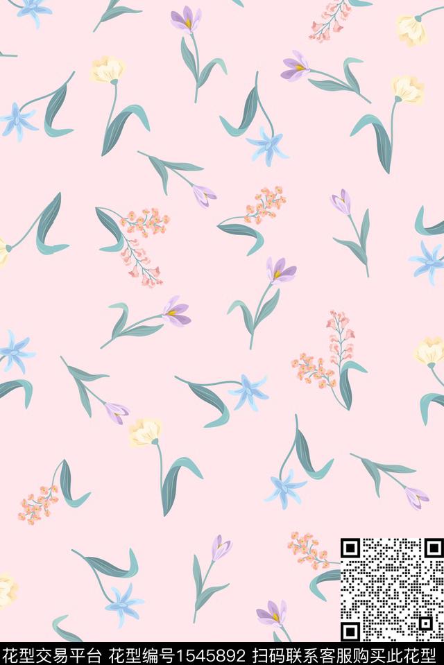 小清新小碎花女装数码印花花型下载（图片编号: 1545892） - 瓦栏（Walan）