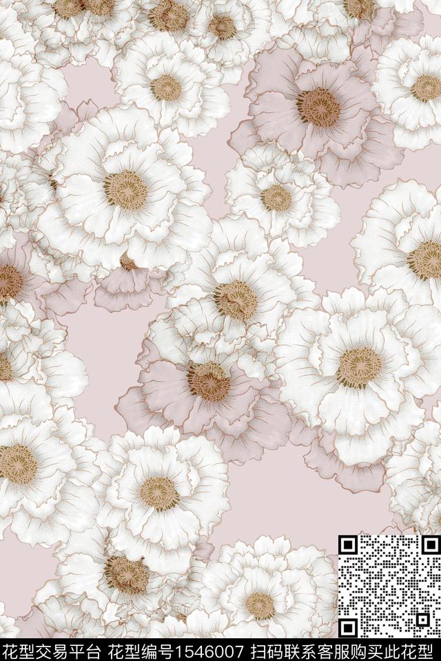 L192.jpg - 1546007 - 线条 颗粒 花卉 - 数码印花花型 － 女装花型设计 － 瓦栏