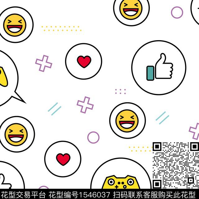 爱心笑脸童装传统印花花型下载（图片编号: 1546037） - 瓦栏（Walan）