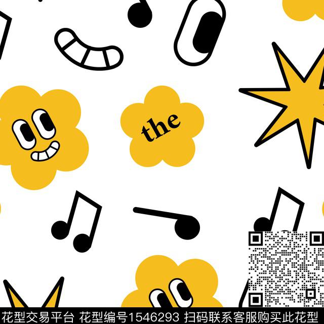 眼睛笑脸童装传统印花花型下载（图片编号: 1546293） - 瓦栏（Walan）