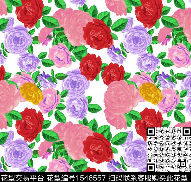 A1.jpg - 1546557 - 花卉 满版散花 平面花卉 - 数码印花花型 － 女装花型设计 － 瓦栏