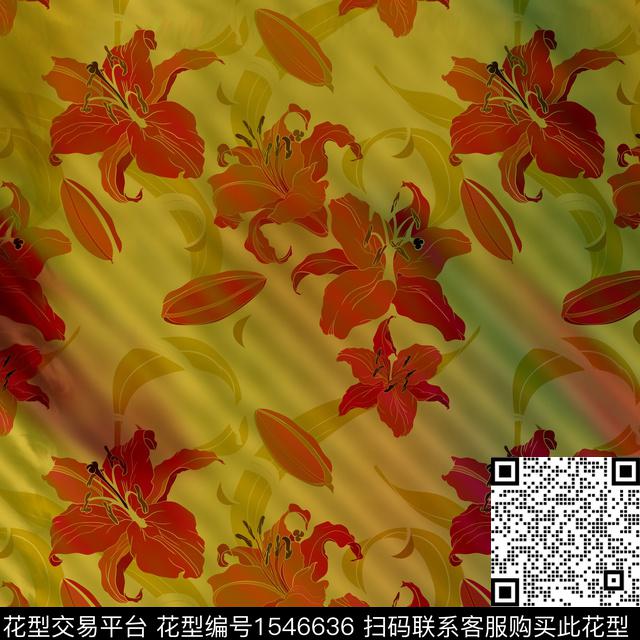 CSMYSJ0168.jpg - 1546636 - 条纹 底纹 花卉 - 数码印花花型 － 女装花型设计 － 瓦栏