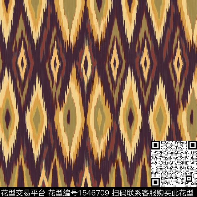 民族风几何菱形数码印花花型下载（图片编号: 1546709） - 瓦栏（Walan）