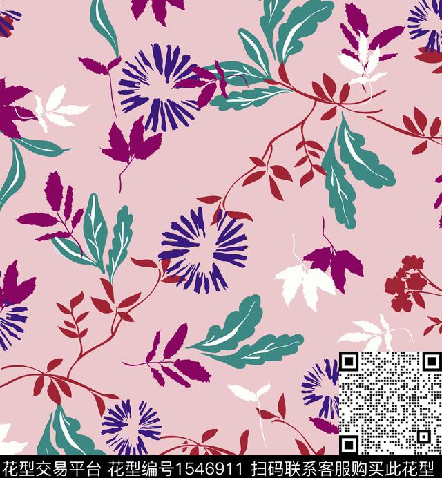 女装花卉连衣裙数码印花花型下载（图片编号: 1546911） - 瓦栏（Walan）