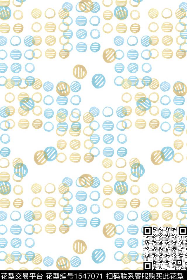 水彩几何圆数码印花花型下载（图片编号: 1547071） - 瓦栏（Walan）
