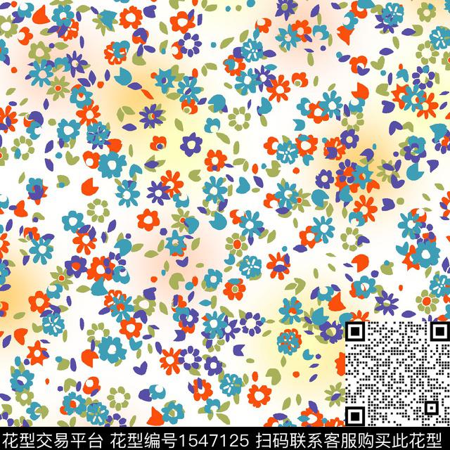花卉小碎花底纹数码印花花型下载（图片编号: 1547125） - 瓦栏（Walan）