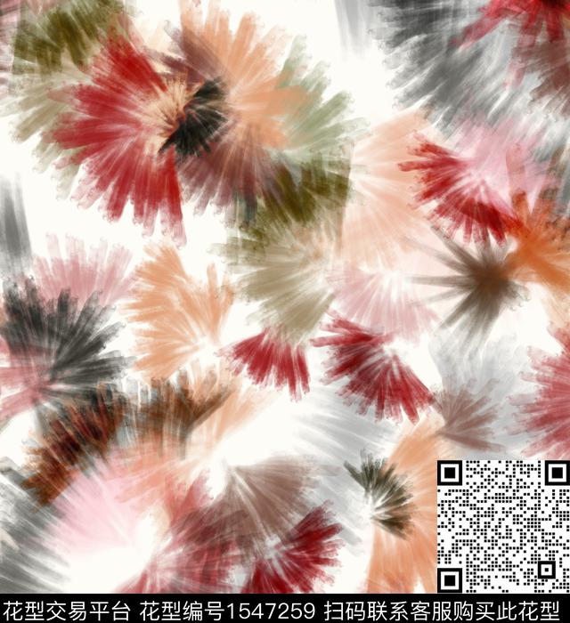 抽象花卉连衣裙数码印花花型下载（图片编号: 1547259） - 瓦栏（Walan）