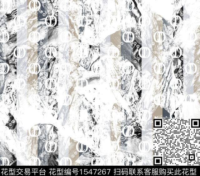 抽象肌理字母数码印花花型下载（图片编号: 1547267） - 瓦栏（Walan）