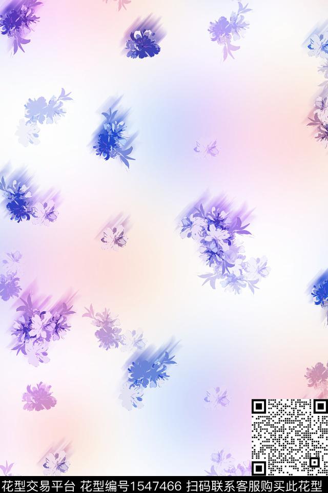 炫彩小清新花卉数码印花花型下载（图片编号: 1547466） - 瓦栏（Walan）