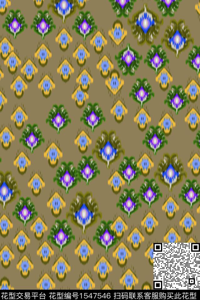 花卉22004-2.jpg - 1547546 - 扎染花型 大牌风 抽象 - 数码印花花型 － 女装花型设计 － 瓦栏