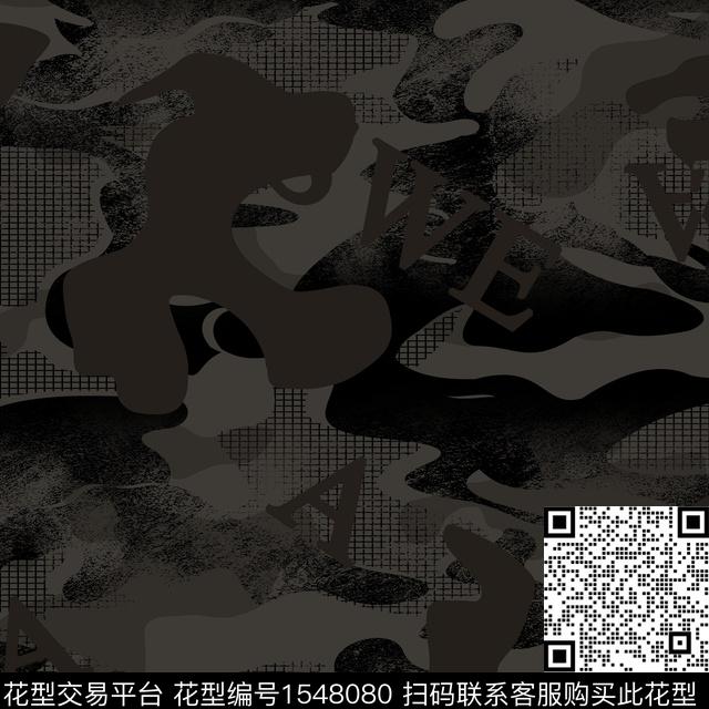 20220402-3-2.jpg - 1548080 - 迷彩 抽象 格子 - 传统印花花型 － 男装花型设计 － 瓦栏