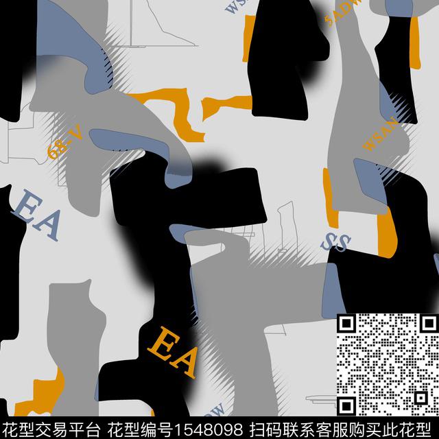 20220402-9-2.jpg - 1548098 - 迷彩 抽象 字母 - 数码印花花型 － 男装花型设计 － 瓦栏