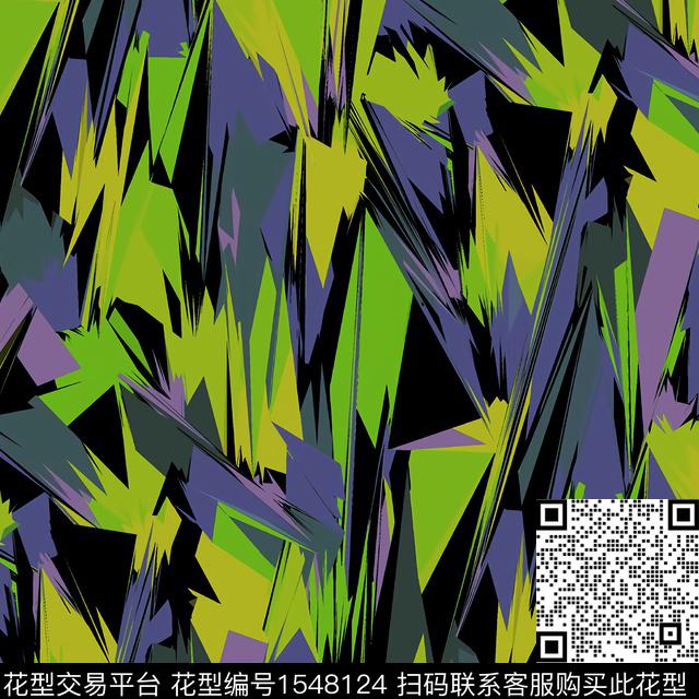 几何油画花型艺术数码印花花型下载（图片编号: 1548124） - 瓦栏（Walan）