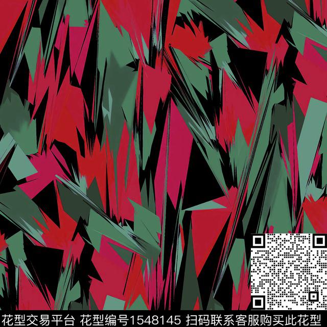 几何油画花型艺术数码印花花型下载（图片编号: 1548145） - 瓦栏（Walan）