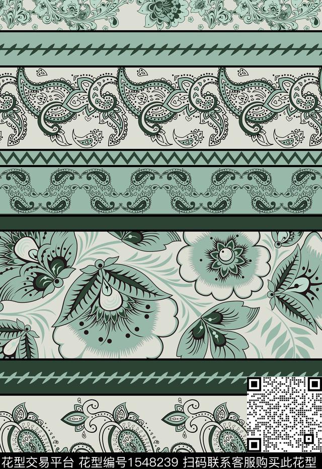 822-1.jpg - 1548239 - 民族风 佩斯利 民族花卉 - 数码印花花型 － 女装花型设计 － 瓦栏