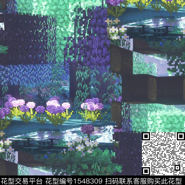 肌理抽象数码印花花型下载（图片编号: 1548309） - 瓦栏（Walan）