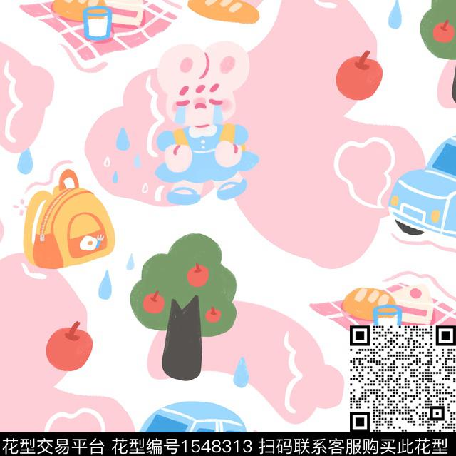 趣味童装小兔子数码印花花型下载（图片编号: 1548313） - 瓦栏（Walan）