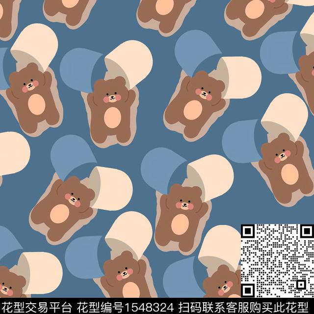 卡通动物卡通卡通人物数码印花花型下载（图片编号: 1548324） - 瓦栏（Walan）